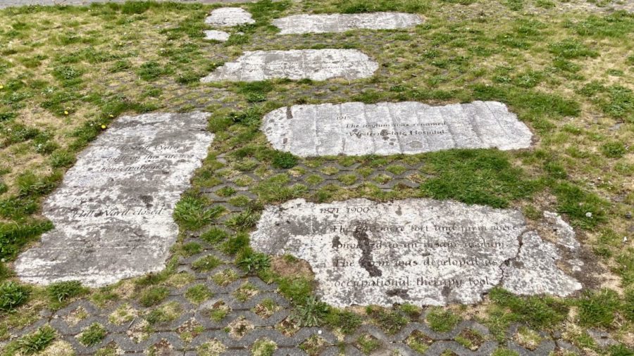 The history of the park, dating back to 1871, is inscribed in reclaimed Hill Ward building stone.