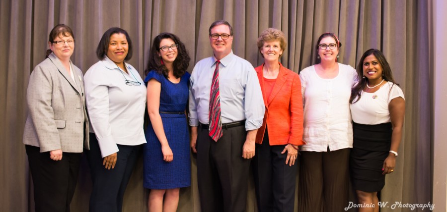 Denise Yochum, Trena Payton, Maggie Humphreys, Danny Heck, Michelle Johnson, Natalie Jolly,  and Khurshida Begum (from left to right)