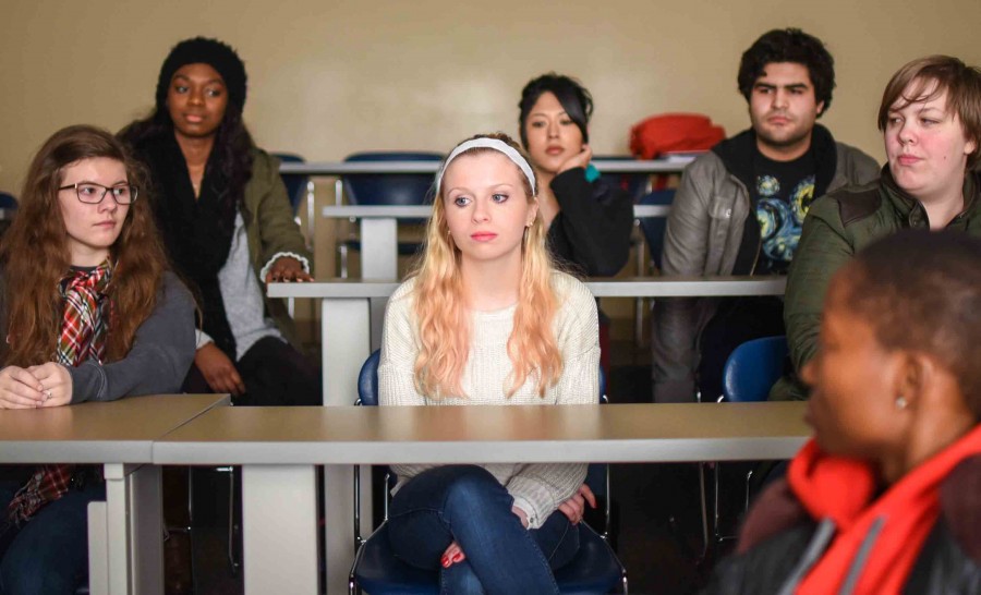 Being in the spotlight is a common feeling that Running Start students might have in class.