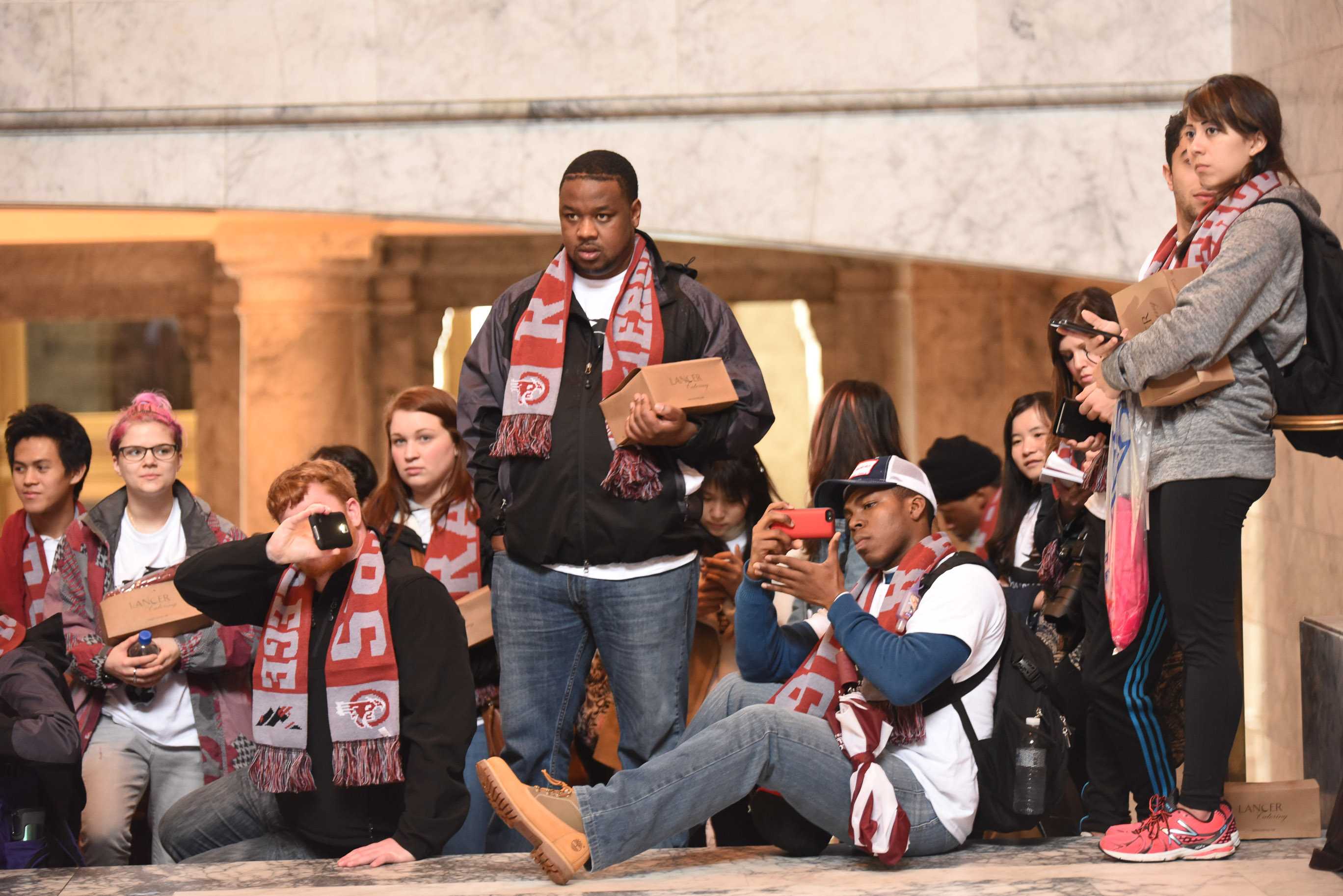 Students from 34 schools across Washington converge on Olympia in support of school funding.