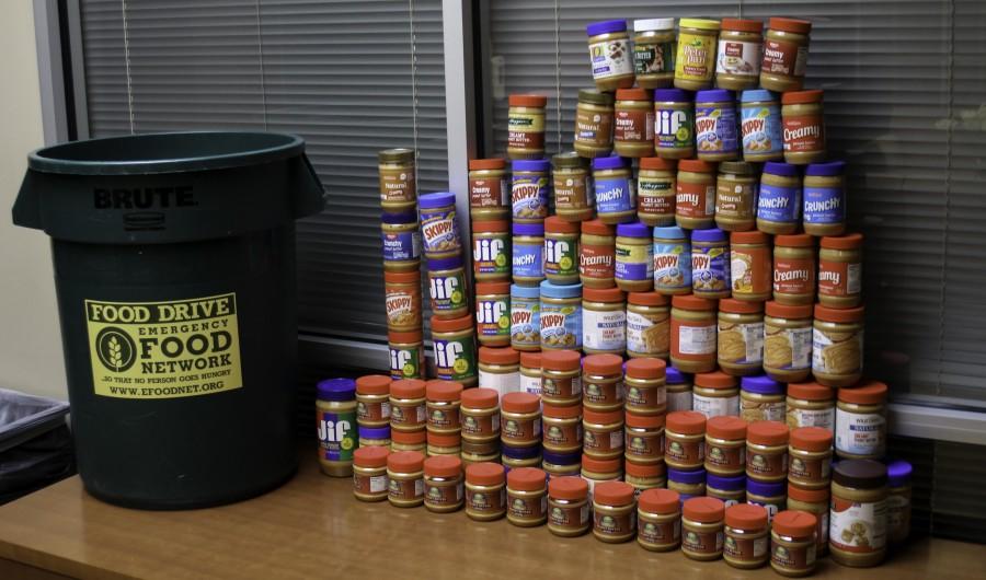 Collecting peanut butter for those in need
