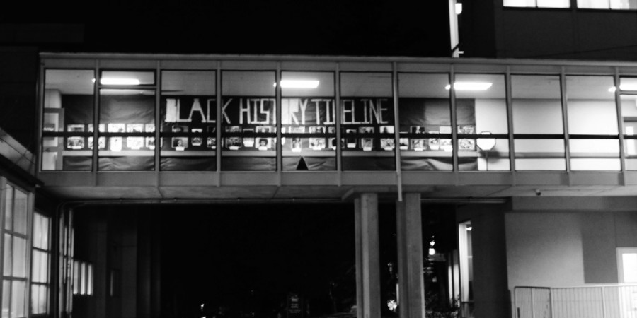 Black Student Council recognizes Black History Month with a Skybridge-length timeline