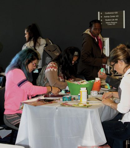 students at a table