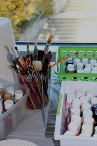 paints and paintbrushes