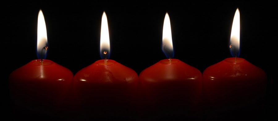 4 lit candles