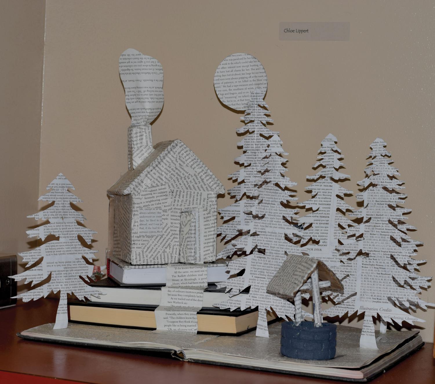 Student art display encourages altering books