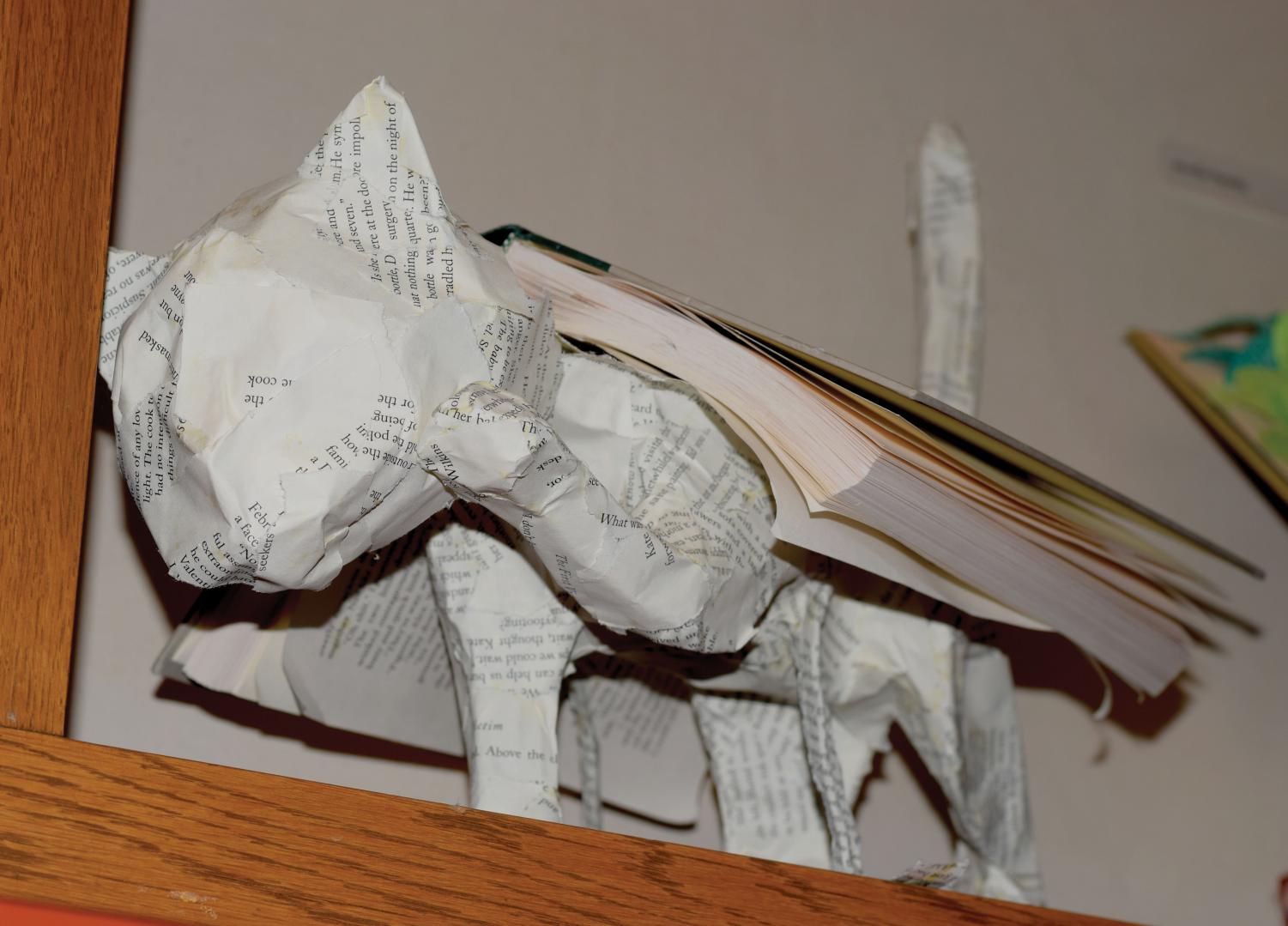 Student art display encourages altering books