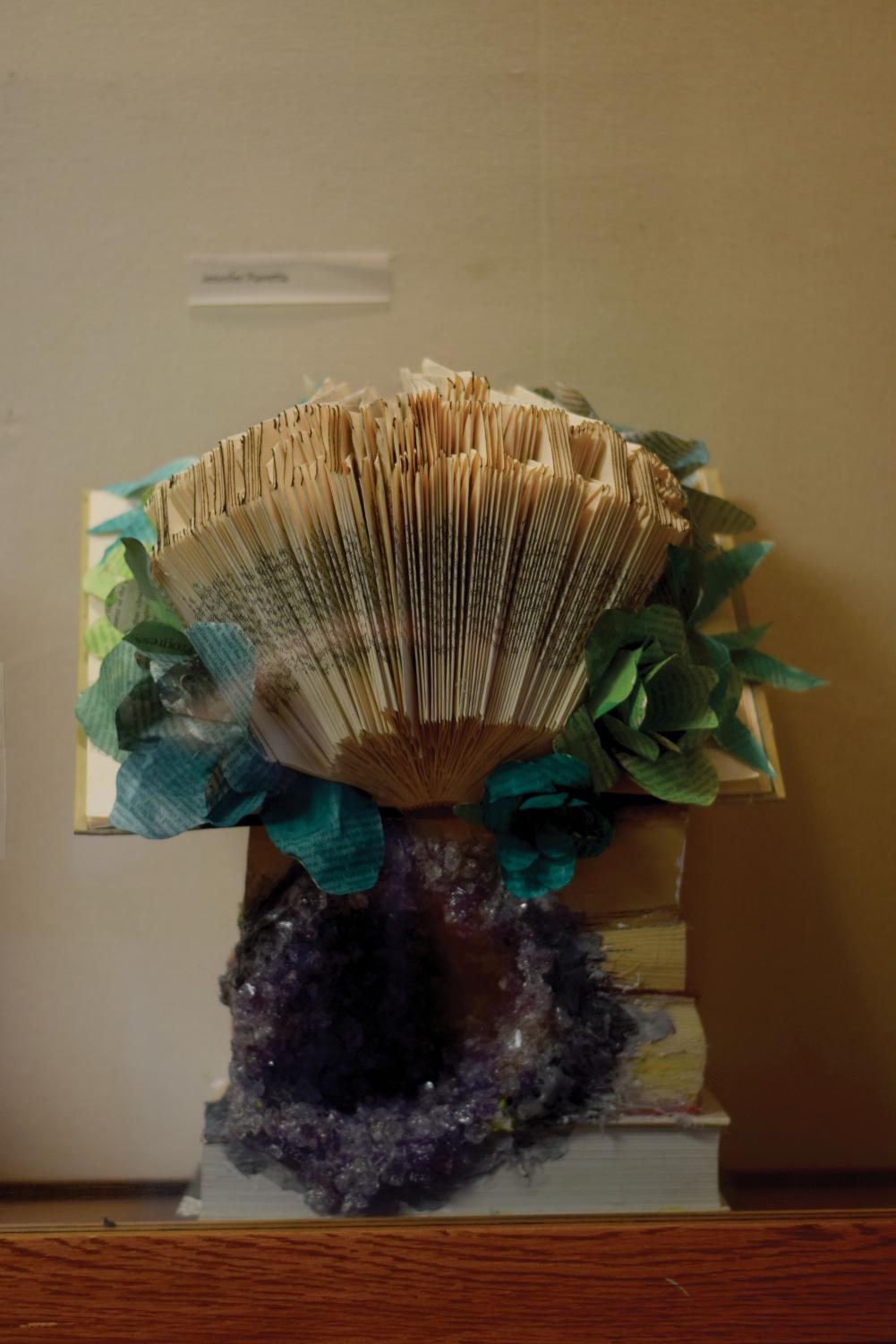 Student art display encourages altering books