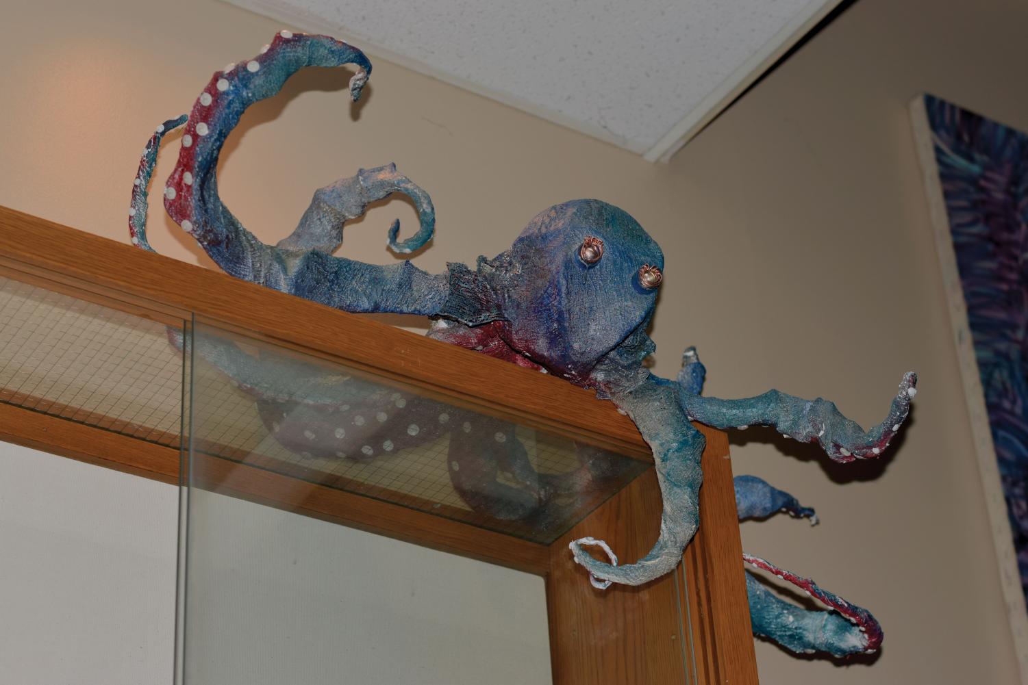 Student art display encourages altering books