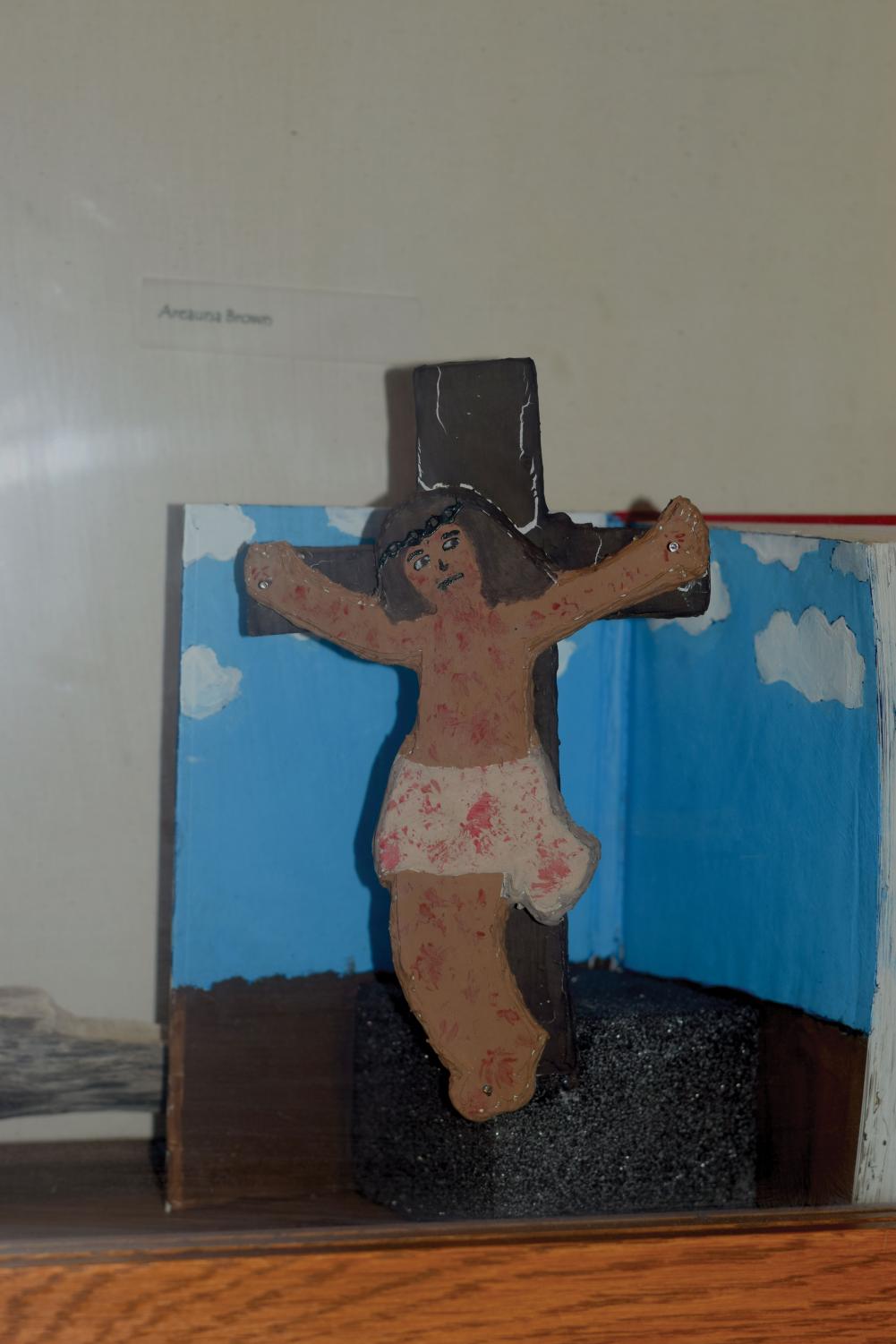 Student art display encourages altering books