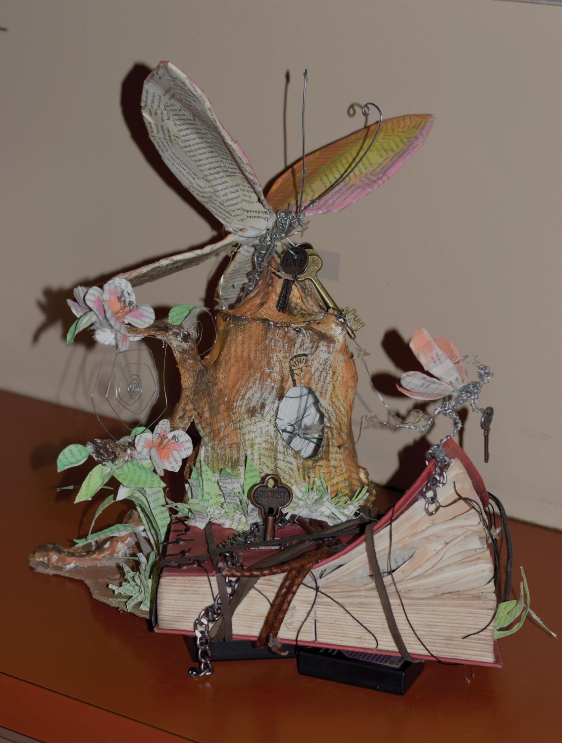 Student art display encourages altering books