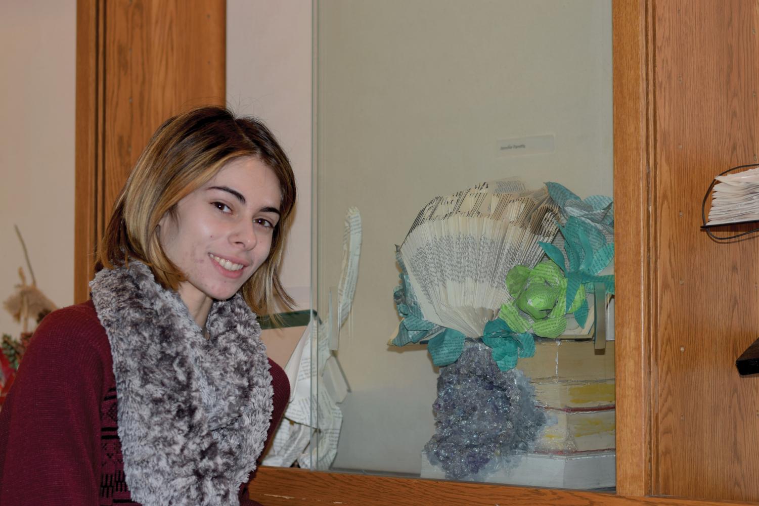 Student art display encourages altering books