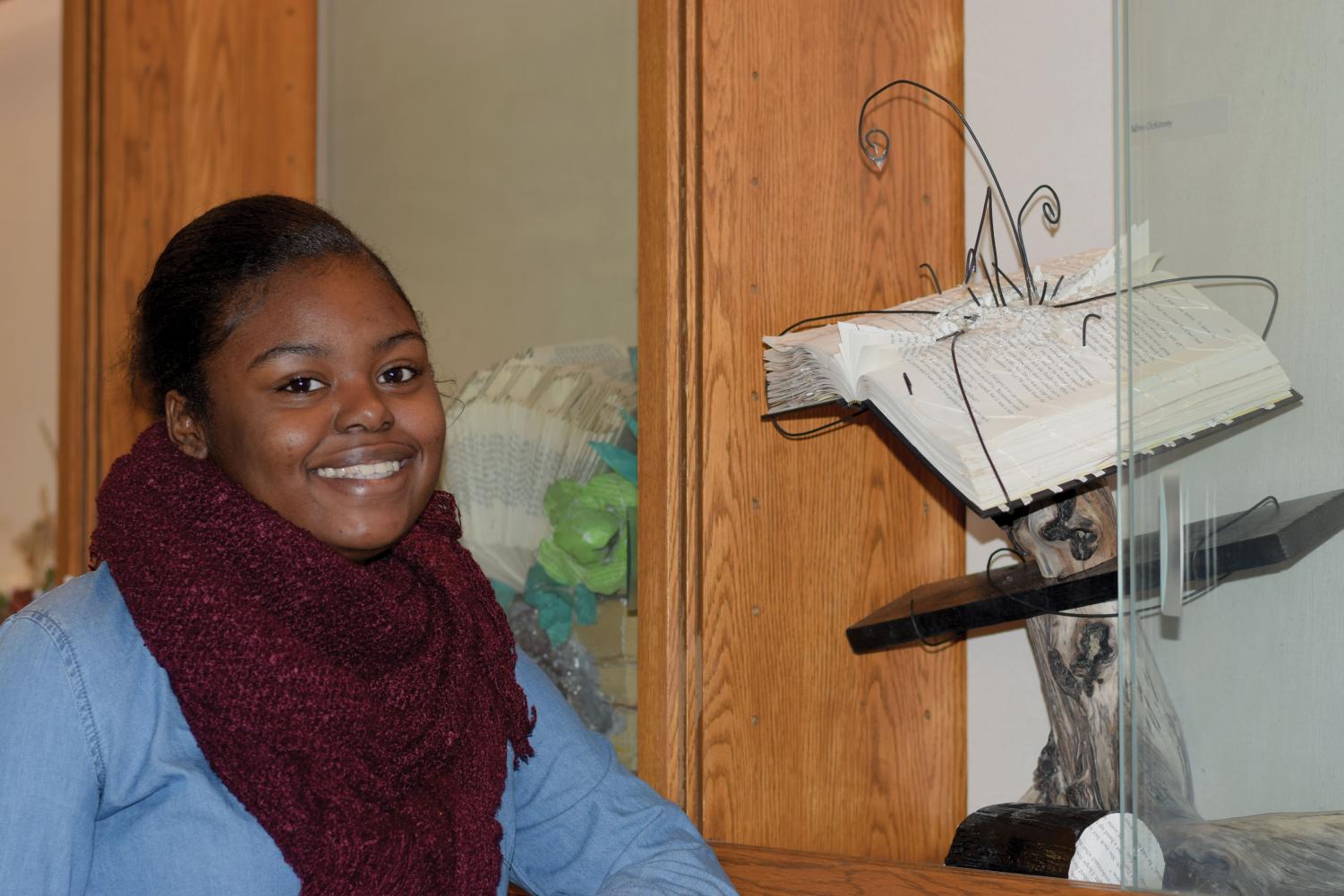 Student art display encourages altering books