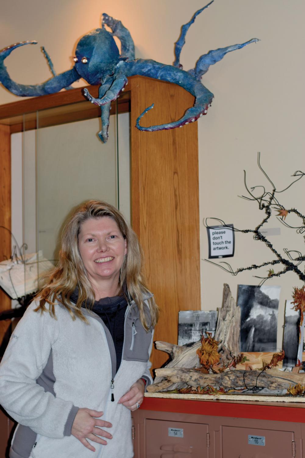 Student art display encourages altering books