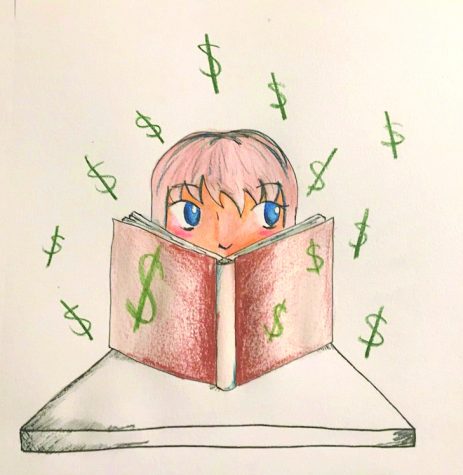illustration of a student and a book