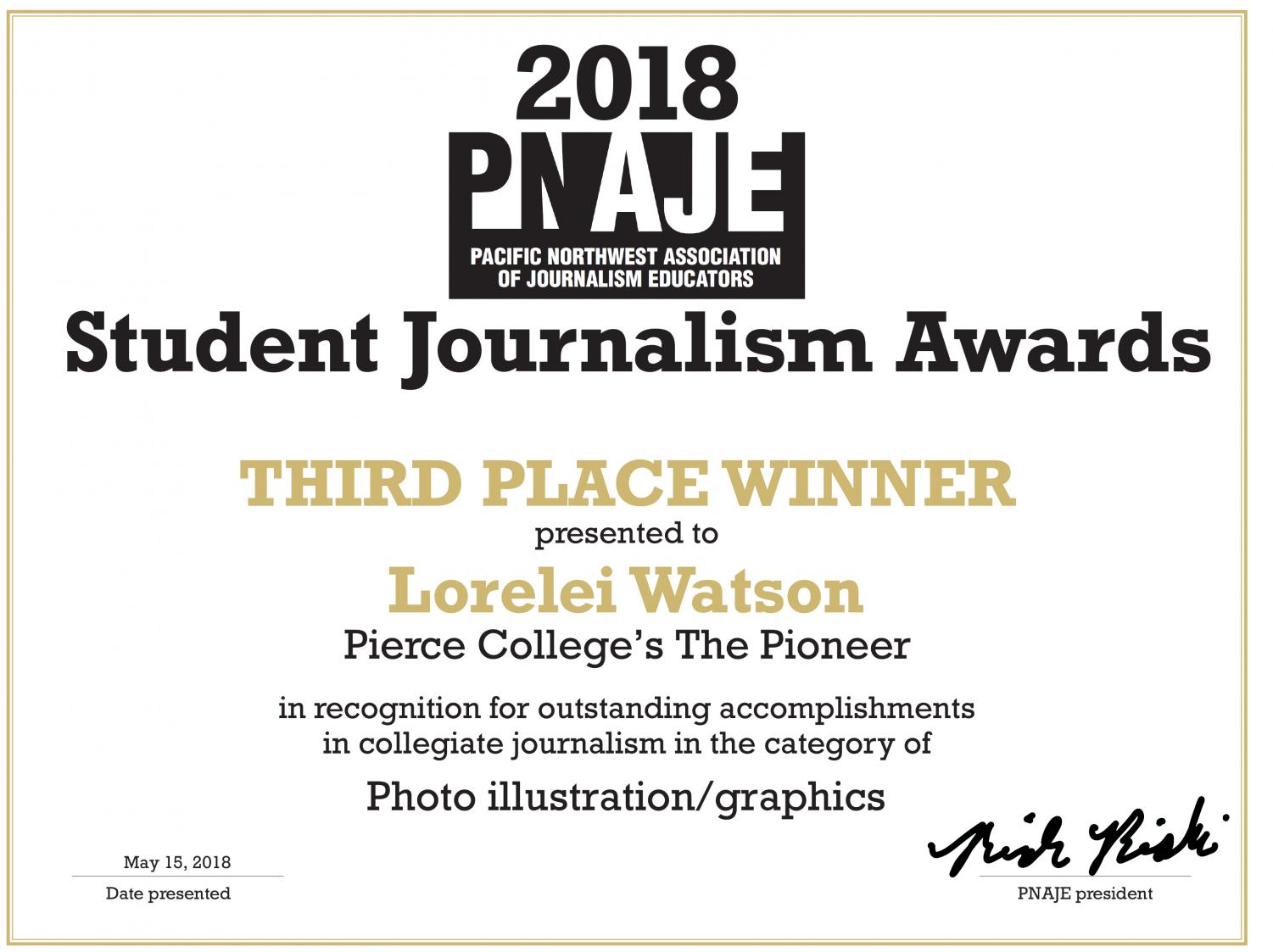 PNAJE 2018 winners in college journalism  contest