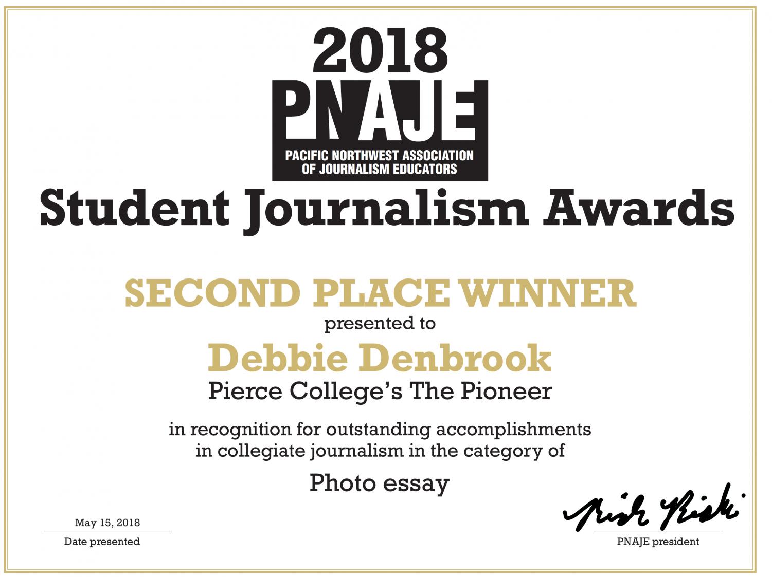 PNAJE 2018 winners in college journalism  contest