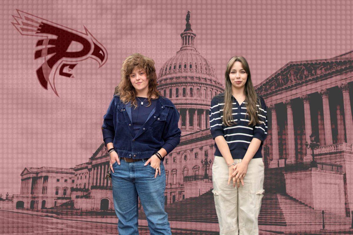 Campus Presidents Sadie Crane and Sarah Aunspach edited to stand in front of the DC Capitol building 